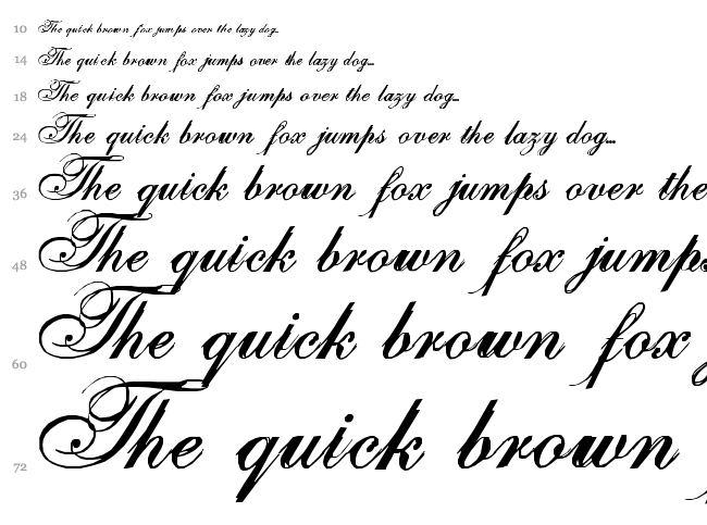 One Fell Swoop font waterfall