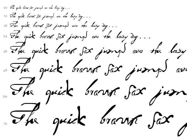 Portugues Arcaico Lectura font waterfall