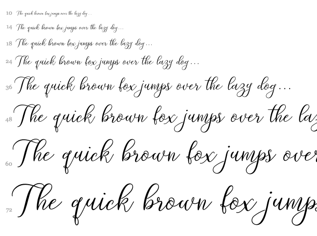 Prologue Script Lite font waterfall