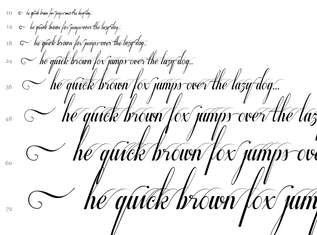 Respective font waterfall