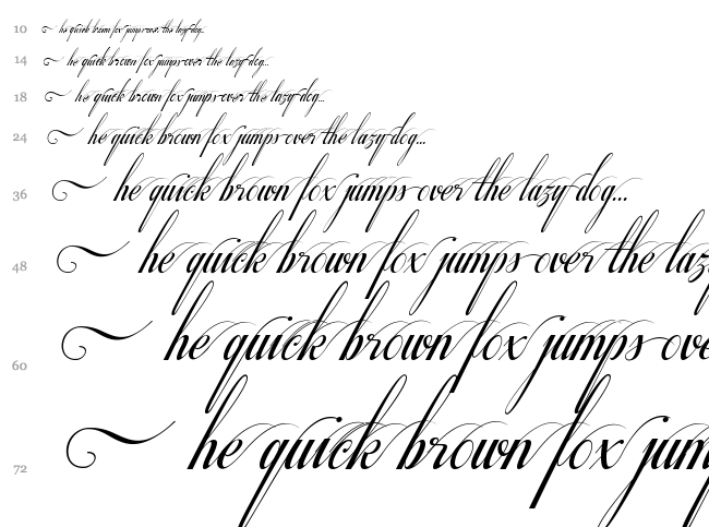 Respective font waterfall
