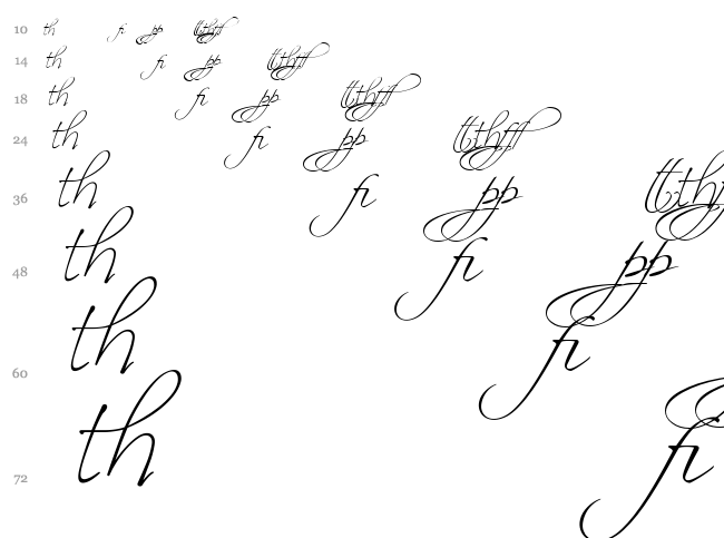 Scriptina font waterfall
