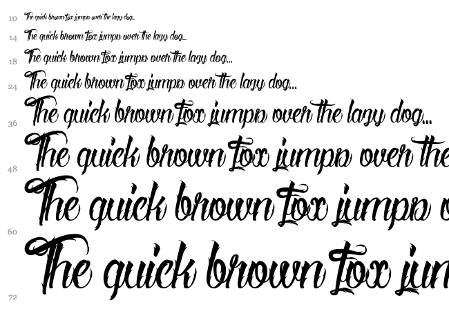 Serval font waterfall