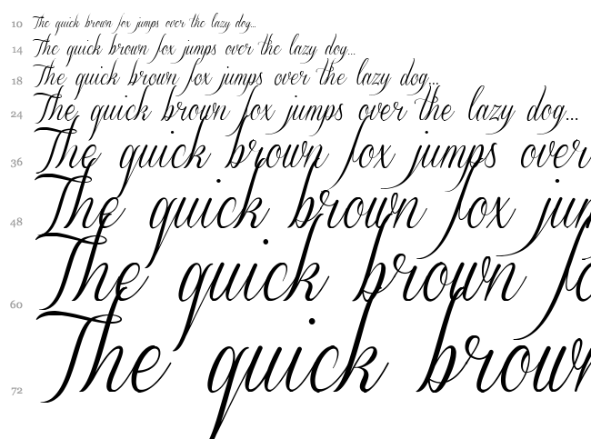 Sverige Script font waterfall