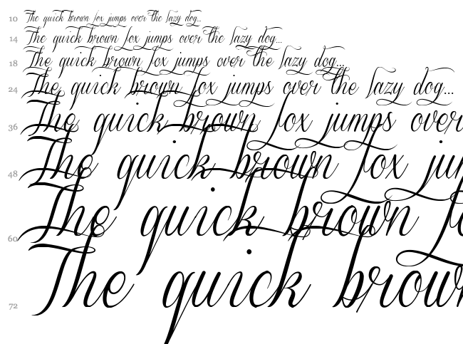 Sverige Script font waterfall