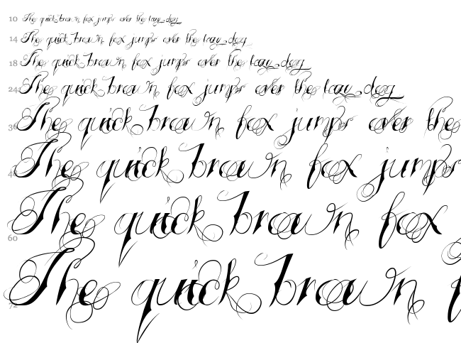 Tattooed Wedding font waterfall