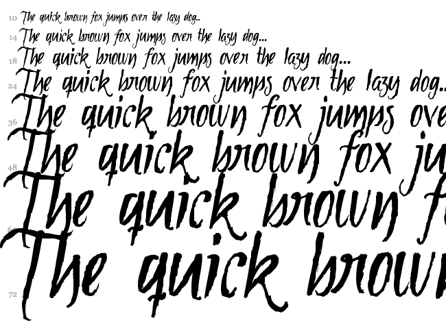 Tipbrush Script font waterfall