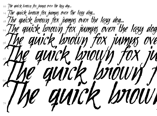 Tipbrush Script font waterfall