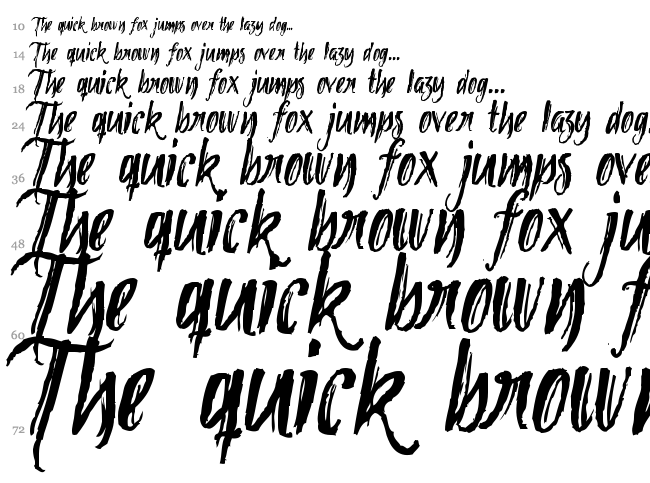 Tipbrush Script font waterfall