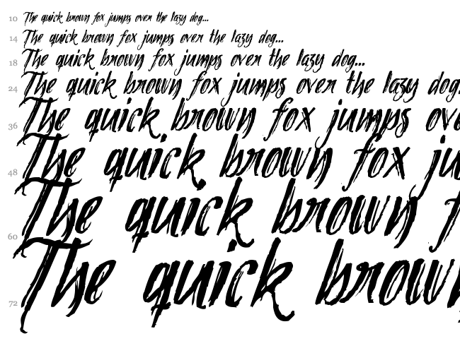 Tipbrush Script font waterfall