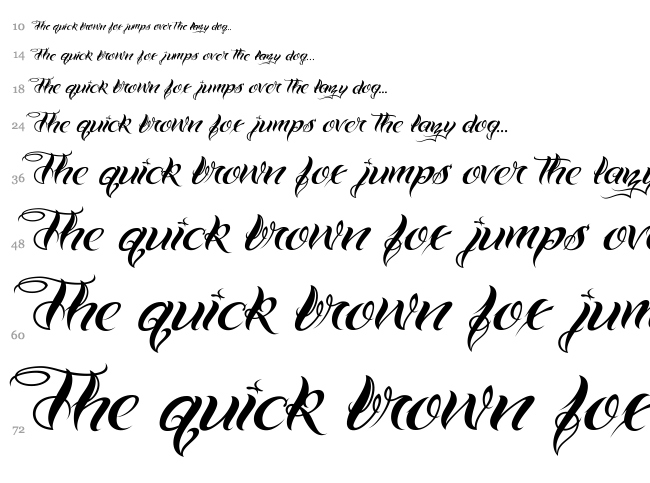 VTC Bad Tattoo Hand One font waterfall
