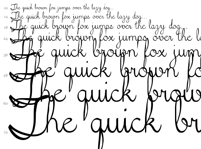 5th Grade Cursive font waterfall