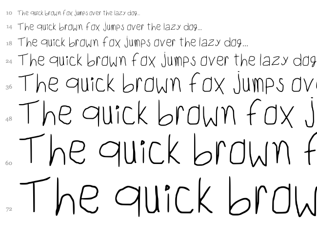 Child Writing font waterfall
