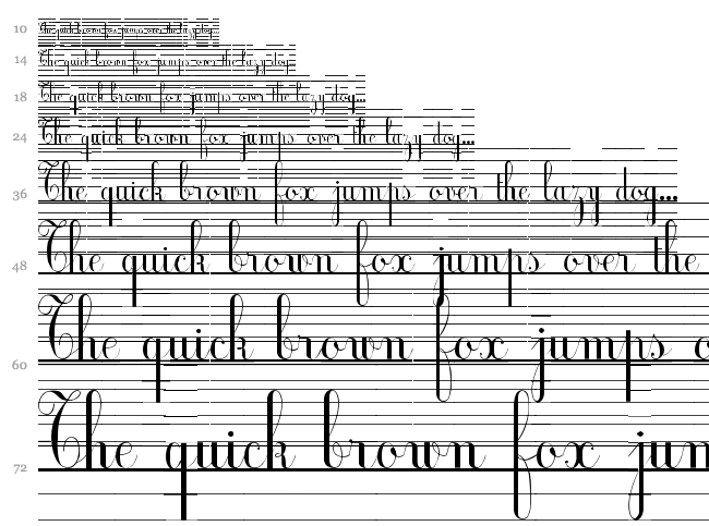 Ecolier font waterfall