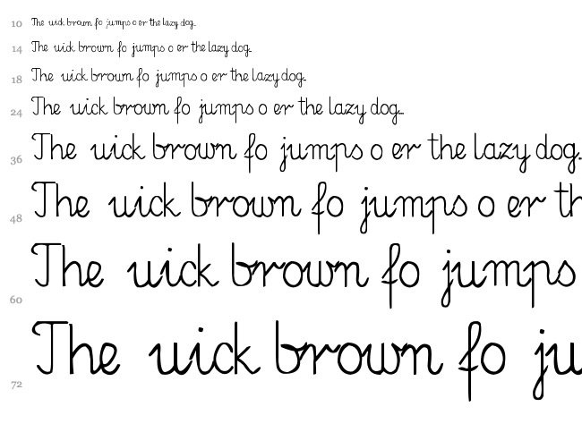 Elementarz font waterfall
