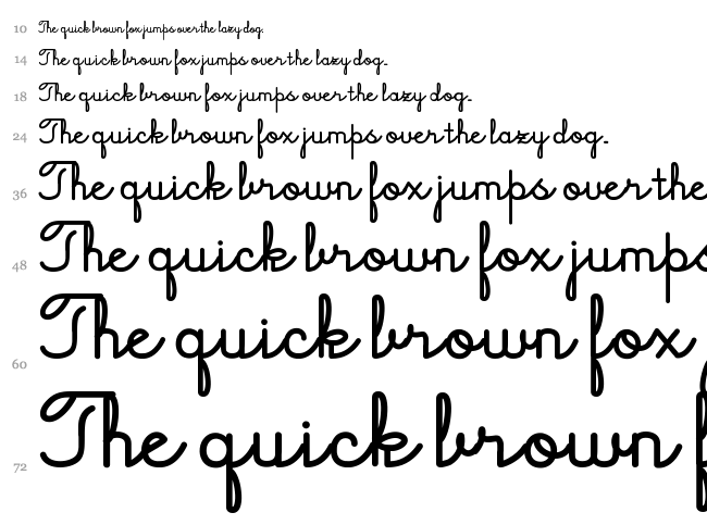 Jacob Cursive font waterfall