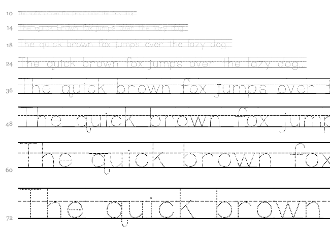 KG Primary Dots font waterfall