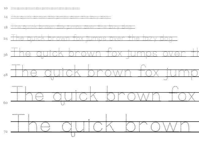 KG Primary Dots font waterfall