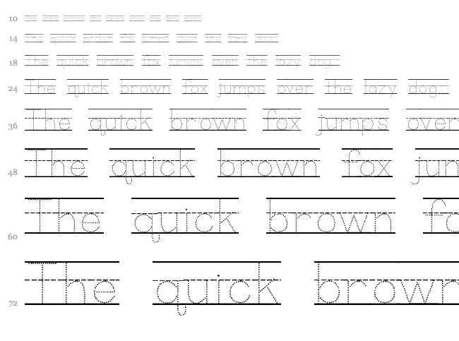 KG Primary Dots font waterfall