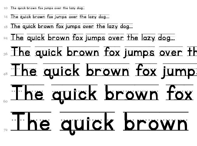 KG Primary Penmanship font waterfall