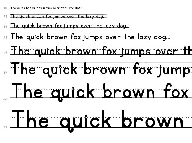 KG Primary Penmanship font waterfall