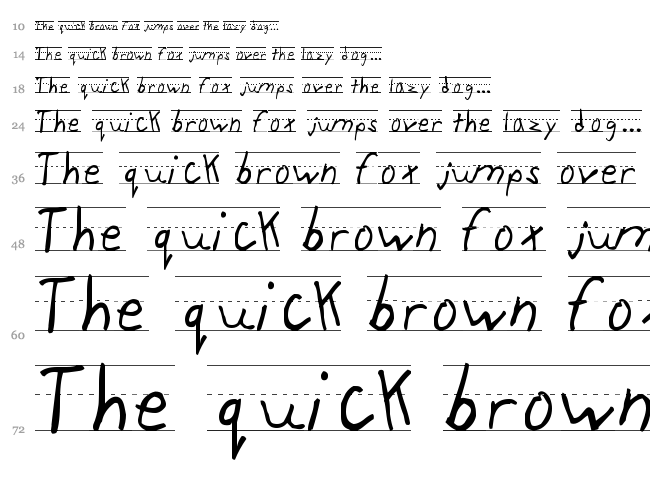KidTYPERuled font waterfall