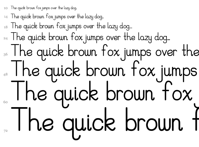 PreCursive font waterfall