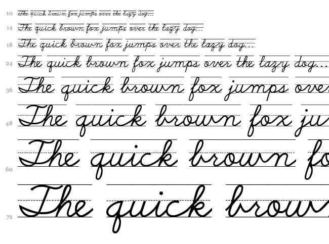 School Script Dashed font waterfall