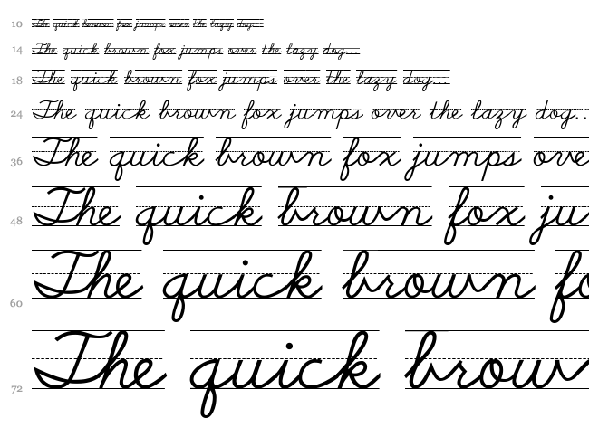 School Script Dashed font waterfall