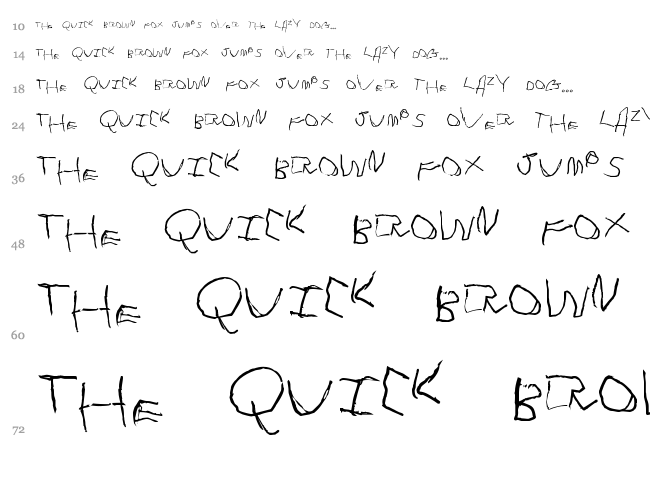 Tommy's first alphabet font waterfall