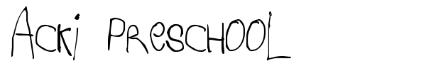 Acki Preschool font