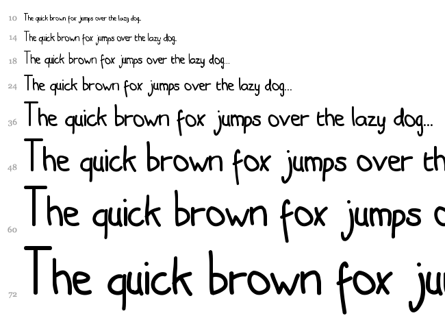 Adams Hand font waterfall