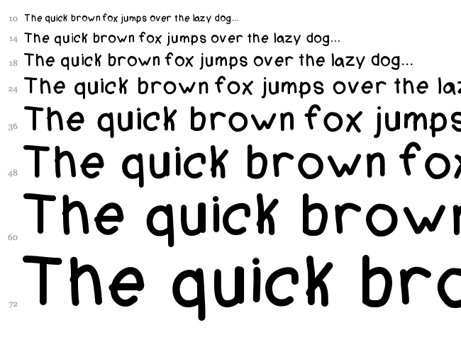 AJ Cool Beans font waterfall