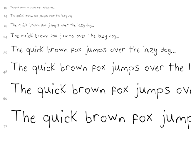 Alex's Writing font waterfall
