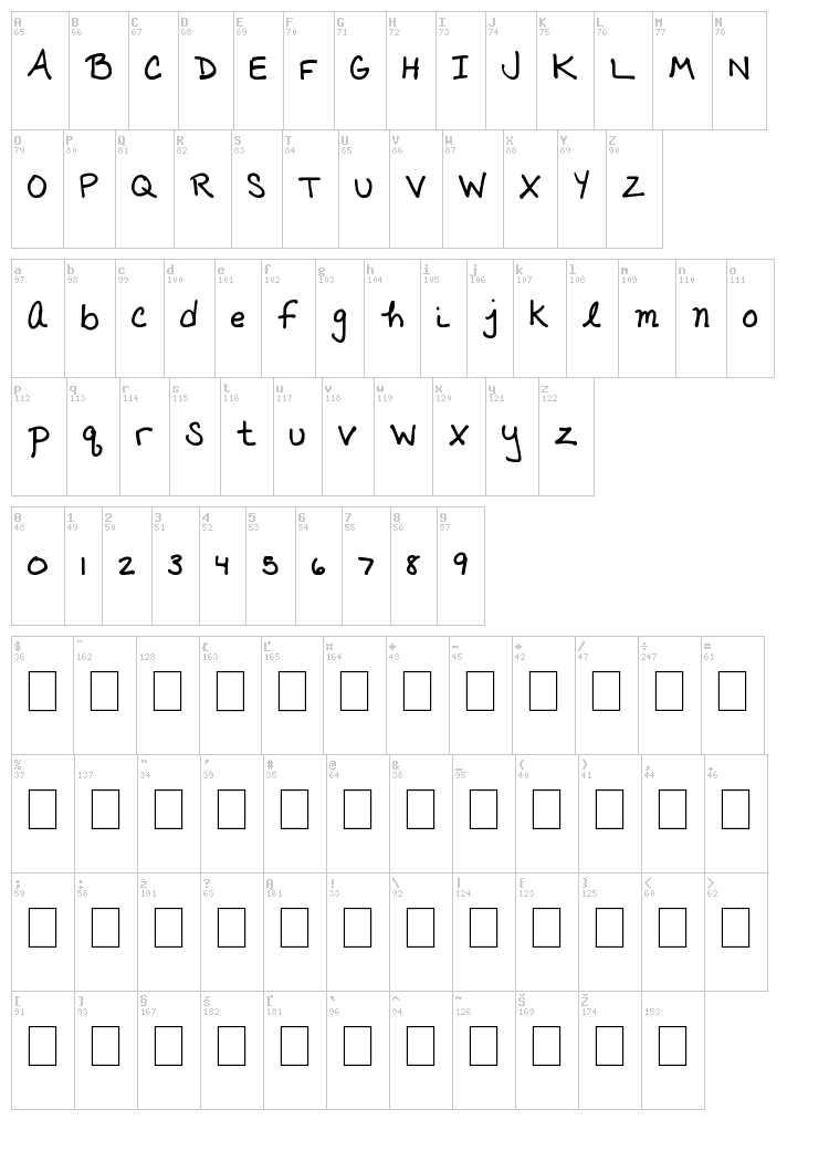 Amazing Sunshine font map