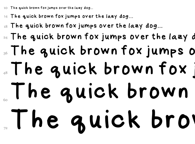 Amys Handwriting font waterfall