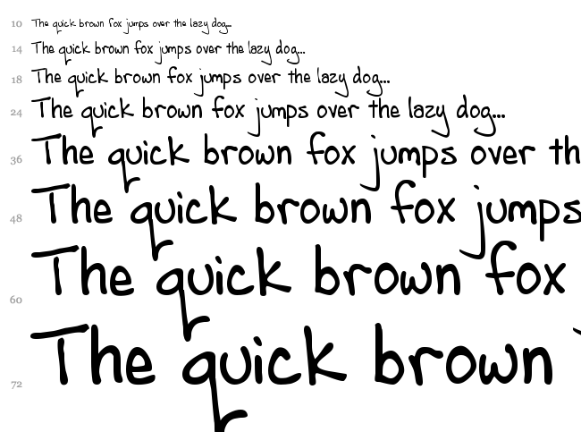 Andrew Script font waterfall