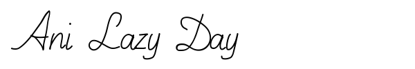 Ani Lazy Day font
