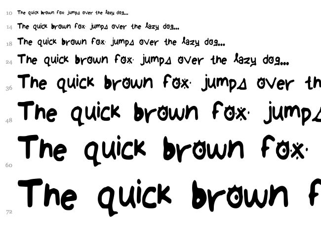 Anna Hand font waterfall