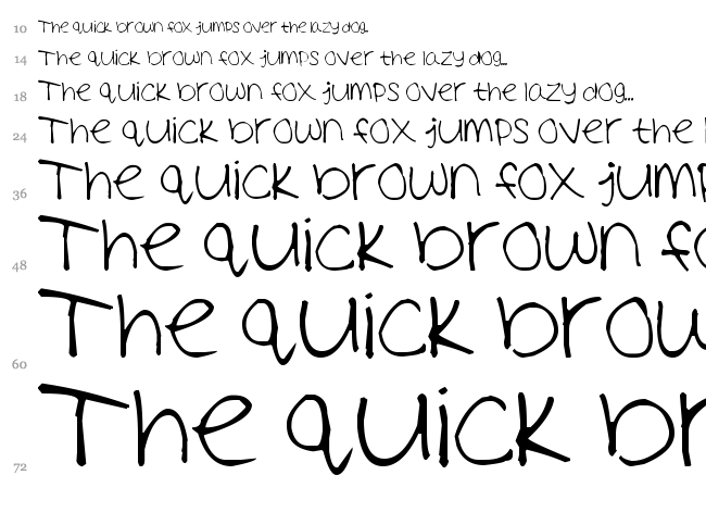 Ashley's Handwriting font waterfall
