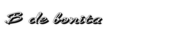 B de bonita font preview