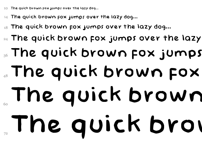 Baby Doll font waterfall