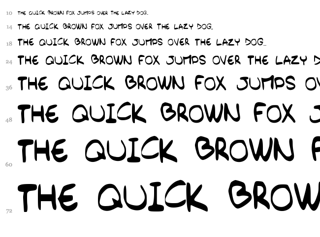 Barely Handwritten font waterfall