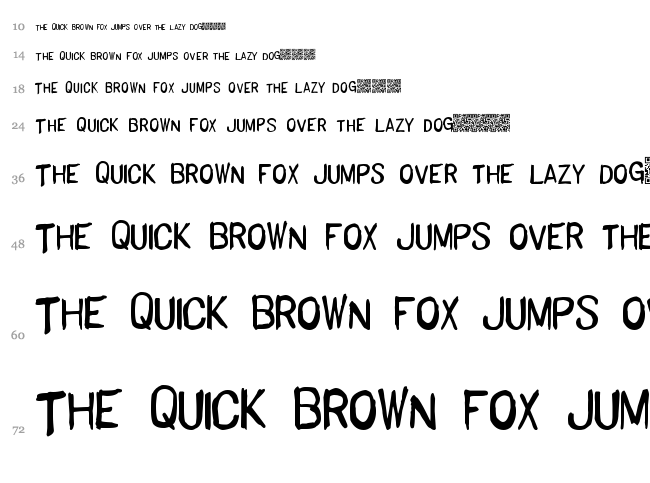 Basic Hand font waterfall