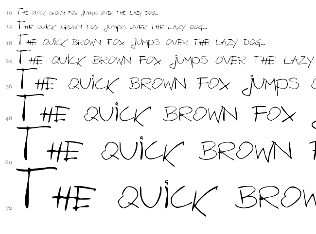Bazgroly font waterfall