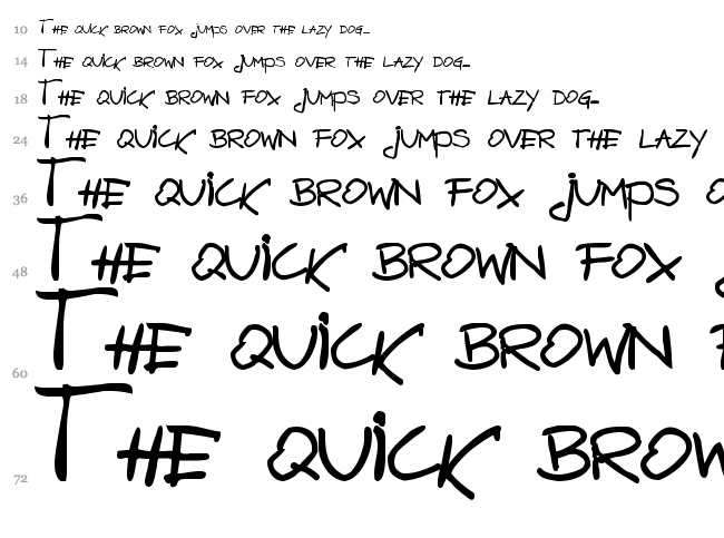 Bazgroly font waterfall