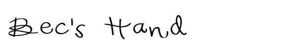 Bec's Hand font