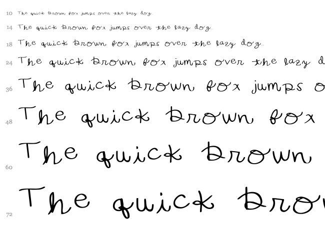 Bec's Hand font waterfall