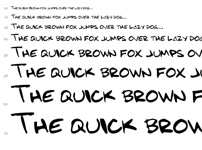Bens Hand font waterfall