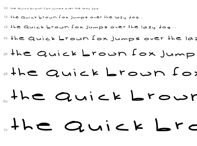 Better Than Pixel font waterfall